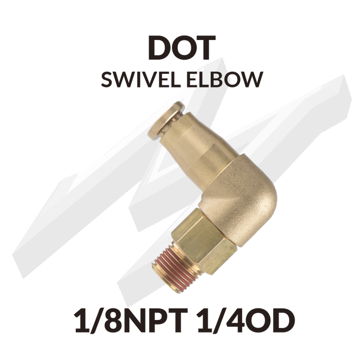DOT Swivel Elbow 1/8NPT 1/4OD