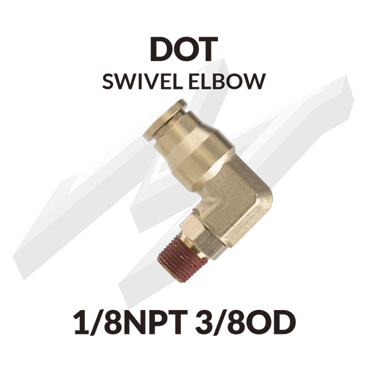 DOT Swivel Elbow 1/8NPT 3/8OD