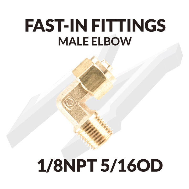 Fast-in Fittings Male Elbow 1/8NPT 5/16OD