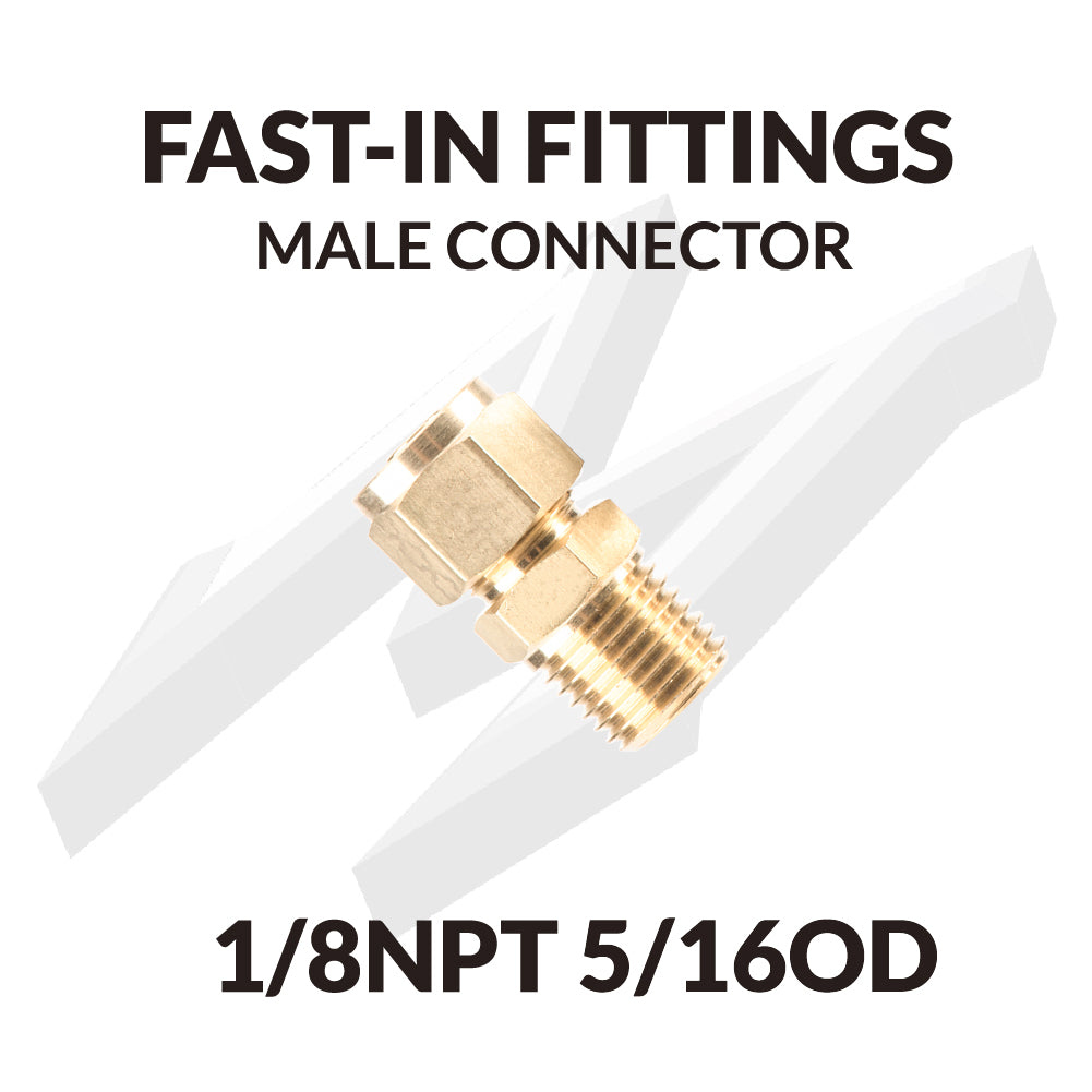 Fast-in Fittings Male Connector 1/8NPT 5/16OD