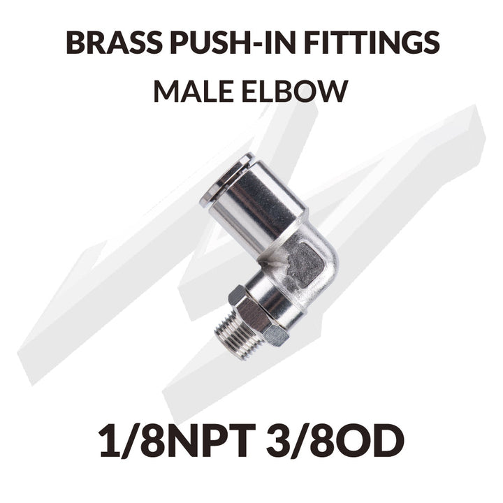 Brass Push-in Fittings Male Elbow 1/8NPT 3/8OD
