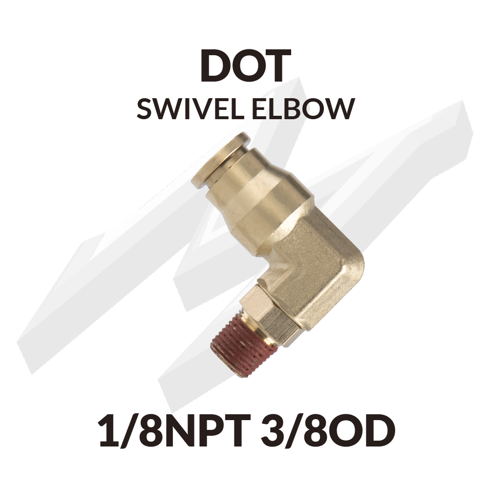 DOT Swivel Elbow 1/8NPT 3/8OD