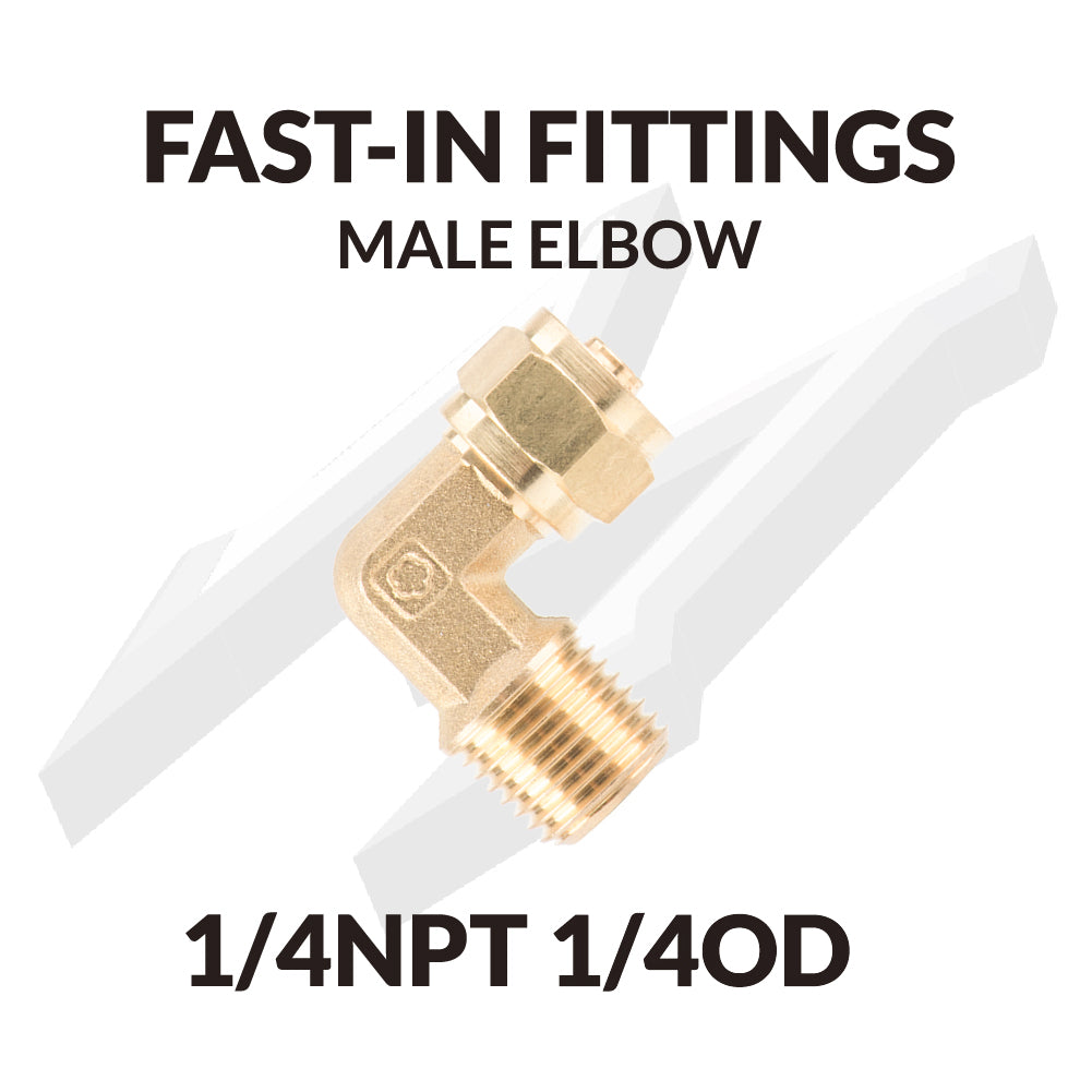 Fast-in Fittings  Male Elbow 1/4NPT 1/4OD