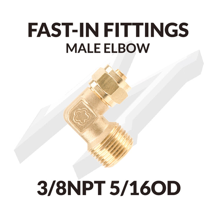 Fast-in Fittings  Male Elbow 3/8NPT 5/16OD