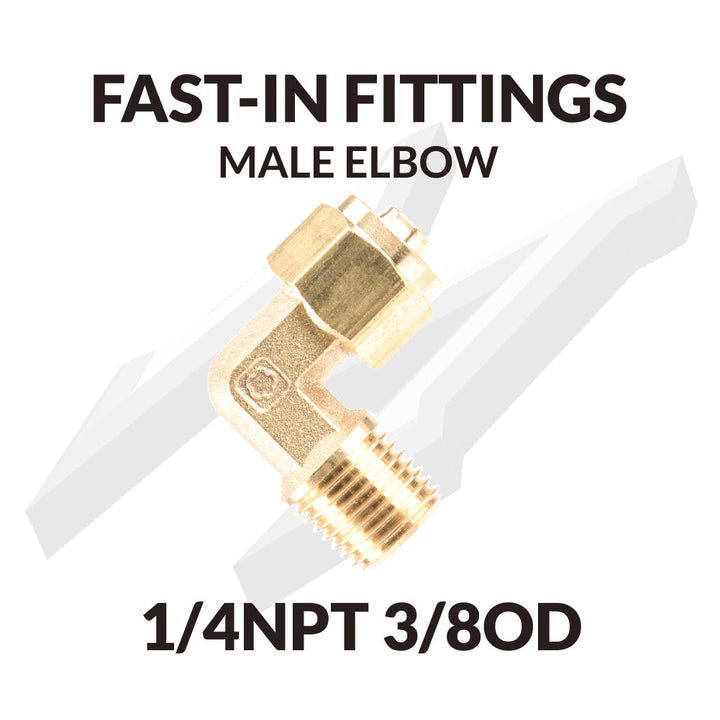 Fast-in Fittings  Male Elbow 1/4NPT 3/8OD