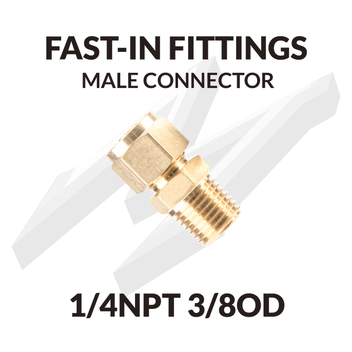 Fast-in Fittings  Male Connector 1/4NPT 3/8OD